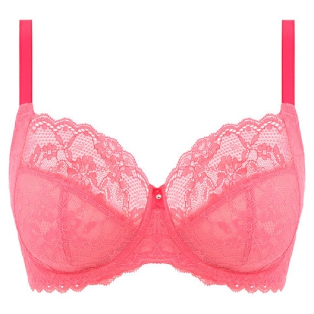 Freya Bra Pink Offbeat Side Support Unlined Lace NWOT Size 32H